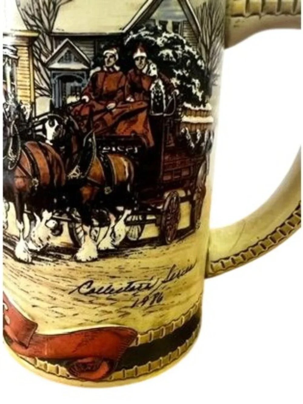 Vintage 1986 Budweiser Holiday Stein, part of the Collector 